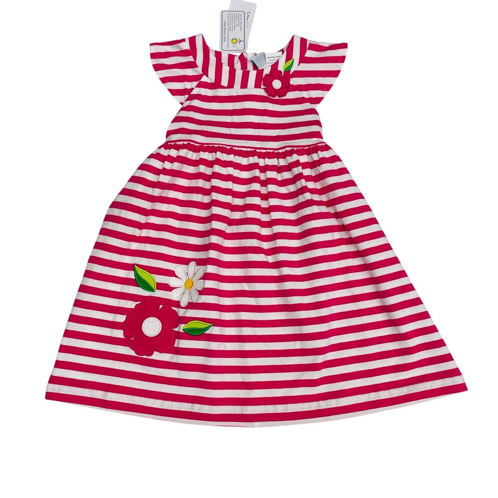 NWT Florence Eiseman 4T Stripe Knit Dress with Flowers